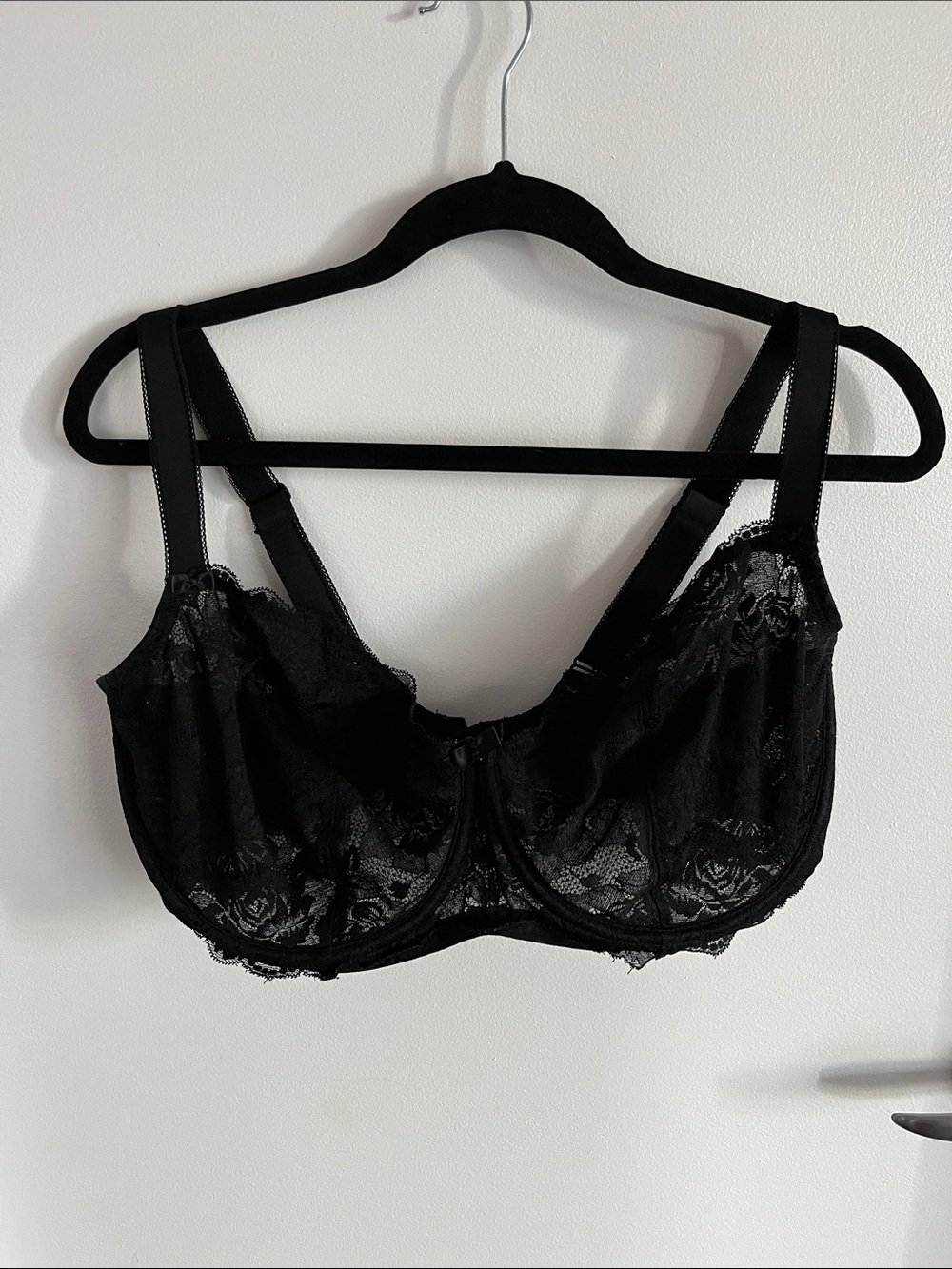 36J Change Lingerie Black Lace Underwire Bra